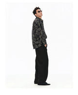 Long Sleeve Collared Paisley Silk Shirt
