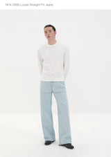 Fitted Straight Leg Patchwork Black-White-Blue Jeans