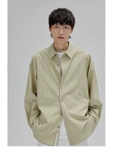 Basic Long Sleeve Cotton Blend Shirt