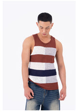Men's Breathable Colorblock Mesh Knit Vest