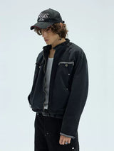 Chained Short Mock Neck Puffer Coat