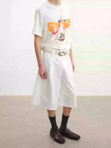 Houndstooth Pleated Capri Pants