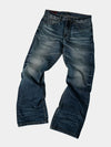 Dark Ice Blue Wash Straight Jeans