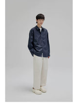 Basic Long Sleeve Cotton Blend Shirt