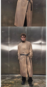 Long Loose Stand Collar Trench Coats