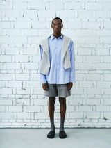 Casual Blue White Pinstriped Sun Shirt