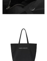 Embroidered Metal Logo Nylon Tote Bag