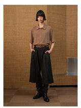 Loose Striped Knit Short-Sleeve Shirts