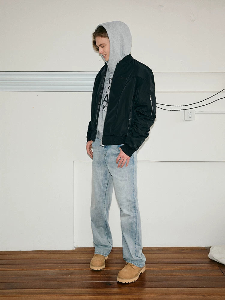 Cleanfit Distressed Light Wash Straight Jeans
