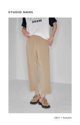 Drapey Stretchy Elastic Waist Cropped Pants