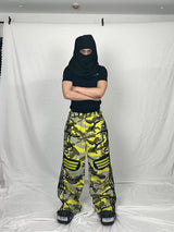 Yellow Camo Suede Knee Racing Pants