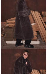 Unisex Oversized Knee-length Faux Fur Coat