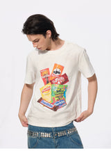 Men's Snack Print Washed Cotton Tee