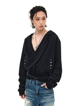 Detachable Strap Deep V Hoodie