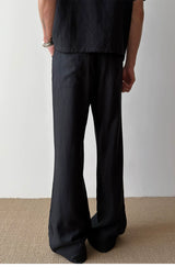 Drawstring Straight Leg Linen Lyocell Pants