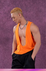 Men's Colorful Deep V Sports Tank