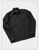 Long Sleeve Ribbed Point Collar Shirt