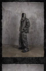 Distressed Patchwork Strapped Scavenger Jacket