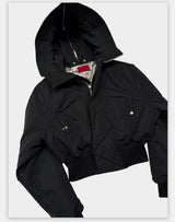 Dark 3M Oversized Hooded Bomber Jacket