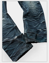Distressed Red Selvedge Straight Jeans
