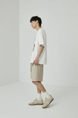 Draped Drawstring Elastic Waist Pleated Shorts