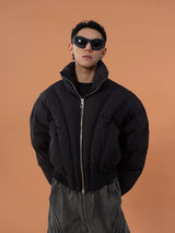 Men's Black Cropped Puffer Jacket