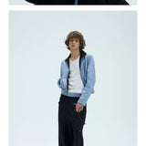 Reversible Plaid Embroidered Zip-front Fleece Jacket