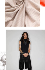 Stretchy Sleeveless Vintage Punk Print Top