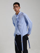 Blue Bow Tie Long Sleeve Shirt