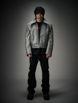 Vintage Stand Collar Biker Jacket