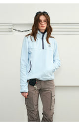 Warm Fleece Stand Collar Pullover Jacket