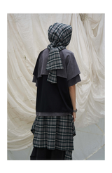 Detachable Hood Color Block Washed Tee