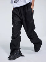 Double Pleated Zip Straight Loose Pants