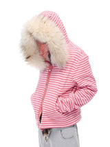 Men's Striped Fur Collar Hoodie