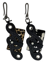 Leopard Cow Print Leather Keychain Wallet