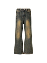 Cleanfit Washed Yellow Slim Flared Jeans