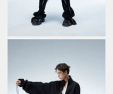 Asymmetric Zip Cropped Turtleneck Jacket