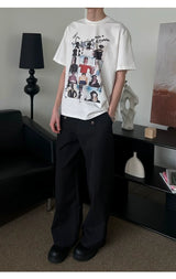 Cool Loose Portrait Couple’s Crew Tees