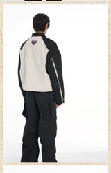 Men's Loose Short Patchwork Zip Jacket