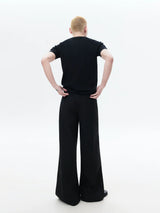 Short Sleeve Slim Ribbed Knit Tee