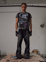 Slim Fit Striped Bad Mouse Tee