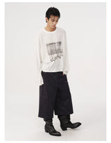 Side Pocket Striped Corduroy Capri Pants