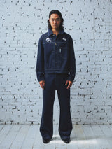 Okayama Classic Pleated Cropped Denim Jacket