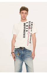 Casual Cool Dry Contrast Slogan Tees