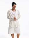 White Embroidered Long Sleeve Shirts