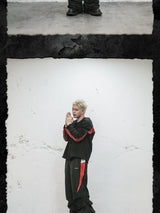 Bloodfang Pleated Flared Color Block Joggers
