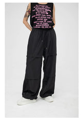 Unisex Patchwork Athletic Drawstring Waist Pants
