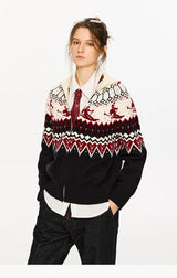Fair Isle Color Block Cardigan