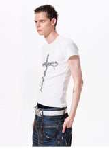 Men's Slim Fit Headphone Cross Tee