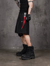 Loose Distressed Color Block Bloodfang Shorts